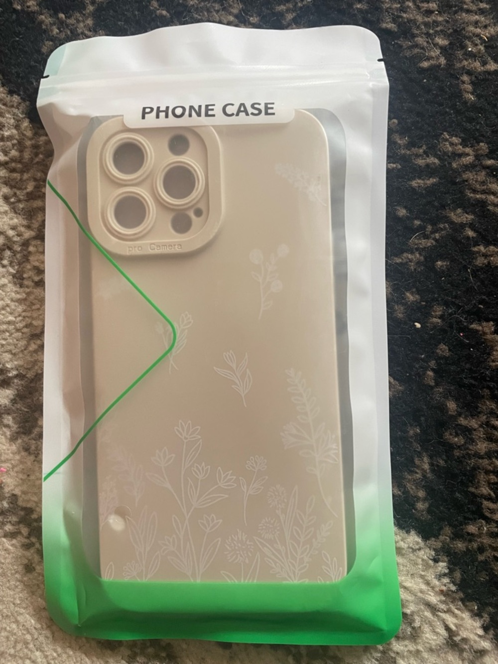 Beige Floral Silicone Phone Case - iPhone max 13 & 13 compatible